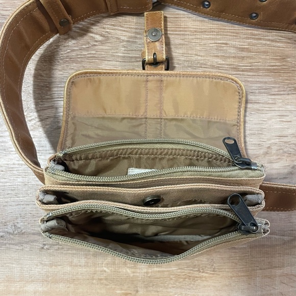 Tan Leather and Canvas Belt Bag - Picture 6 of 9